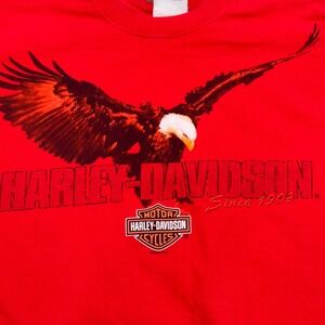 Vintage Eagle Graphic T-Shirt Kids Medium Red Harley-Davidson Made in USA